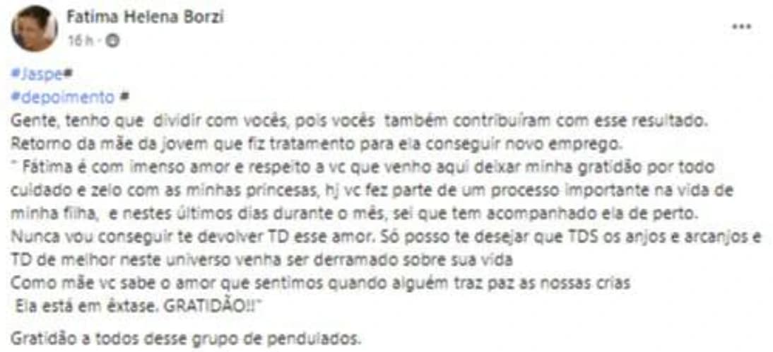 Depoimento 6 de aluna da COMU RT